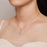 925 Sterling Silver Blue Conch Necklace for Women Ocean Style Pendant Party Jewelry