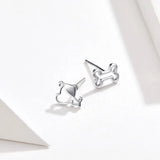 Dog and Bone Stud Earrings  for Girl Sterling Silver 925 Cat Ear Studs Jewelry Bijoux Anti-allergy Jewelry