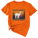 WAnna Smoke Fun Pattern Printed Round Neck Fashion Short Sleeve T-shirt Women