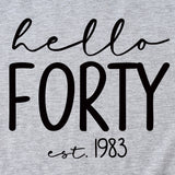 English Letter Hello Forest Est 1983 Round Neck Short Sleeve T-shirt