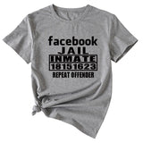 English Letters Facebook Jalt Immate Round Neck Short Sleeve