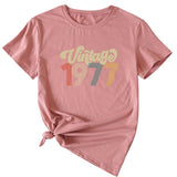Women's Top Vintage 1977 Casual Round Neck Short-sleeved Shirt