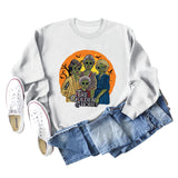 The Golden Ghouls Printed Round Neck Loose Bottoming Long Sleeve Sweater Girl