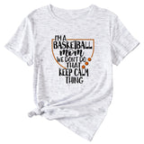 The Letters I'm A Basketball Mom Round Neck Short Sleeves