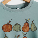 Round Neck Loose Women's Pumpkin Print Long-sleeved Sweater