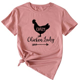 Crazy Chicken Lady Fun Pattern Short Sleeve Shirt