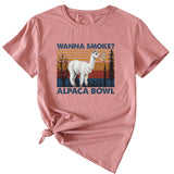 WAnna Smoke Fun Pattern Printed Round Neck Fashion Short Sleeve T-shirt Women