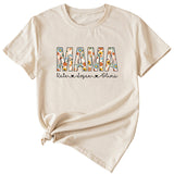 Letter Mama Kate Women's Casual Round Neck Short Sleeve T-shirt