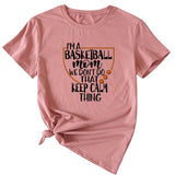 The Letters I'm A Basketball Mom Round Neck Short Sleeves