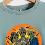 The Golden Ghouls Printed Round Neck Loose Bottoming Long Sleeve Sweater Girl