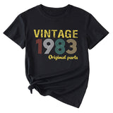 Fashion Women's Top VINTAGE 1983 Casual Loose Short Sleeve