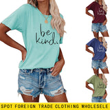Simple Letter Be kind Summer New Round Neck Short Sleeve T-shirt