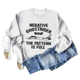 NEGATIVE GHOSTRIDER Women's Loose Long-sleeved Shirt Round Neck Sweater