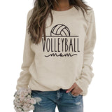 VOLLEYBALL MOM Loose Bottom Long-sleeved Round Neck Sweater for Women