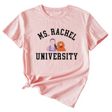 MS RACHEL University Fun Graphic Short-sleeved T-shirt