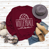 VOLLEYBALL MOM Loose Bottom Long-sleeved Round Neck Sweater for Women