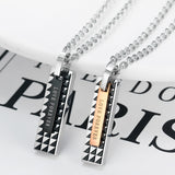 Couples Stainless Steel Pendant Necklace Personalized Matching Necklaces Set with Engraved