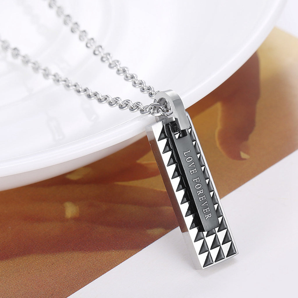 Couples Stainless Steel Pendant Necklace Personalized Matching Necklaces Set with Engraved