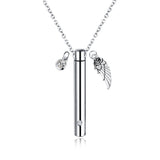 Titanium Steel Jewelry Urn Necklace In Memory of A Loved One Creative Openable Stainless Steel Perfume Bottle Pendant