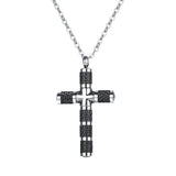 NEHZUS  Vintage Titanium Steel Cross Necklace for Men Netflix Fashionable Sweater Necklace GIFT for Boyfriend