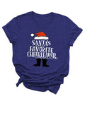 Santas Favorite Cheerleader Tees Women Teacher Santas T-Shirt