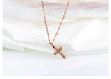Simple Vintage Short Cross Necklace Creative Collarbone Chain with Diamond Pendant Necklace Holiday Gift
