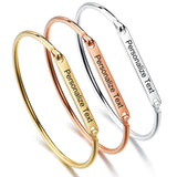 Inspirational Bangle Bracelets for Women Mom Personalized Gift for Her Engraved Mantra Cuff Bangle