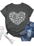 Valentine's Day Tees Women Love Heart Graphic Shirt