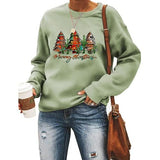 Merry Christmas Sweatshirt for Women Long Sleeve Christmas Tree Sweater