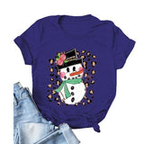 Women Cute Snowman T-Shirt Christmas Shirt