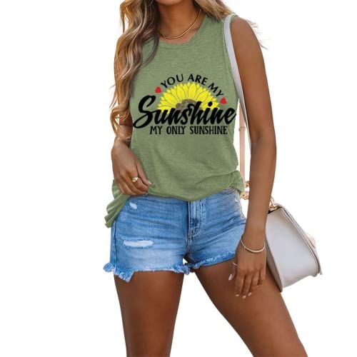 Women You are My Sunshine Shirt My Only Sunshine Sunflower Tank Tops