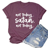 Women Not-Today Satan T-Shirt Graphic Shirt for Women