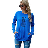 Women Pineapple Shirt Long Sleeve Graphic Blouse with Pockets