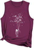 Women Astronaut Space Universe Lover Tank Tops Shirt