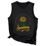 Women Stand Close to People Who Feel Like Sunshine Graphic Tank Tops