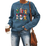 Women Santa Squad Snowman Girl with Bow Deer Sweatshirt Christmas Shirt
