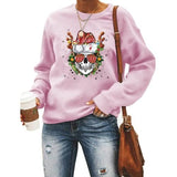 Skull Mom Santa Christmas Sweatshirt Women Long Sleeve Graphic Shirt
