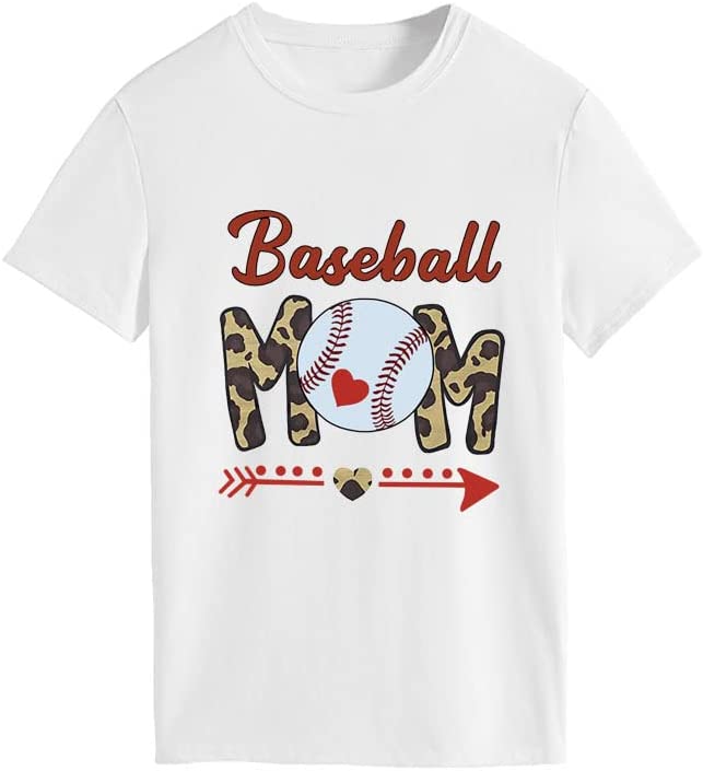 Women Baseball Mom Tees Tops Sports Mom Gift T-Shirt