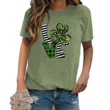 St Patrick Love Tee Women Shamrock Graphic Gift Shirt