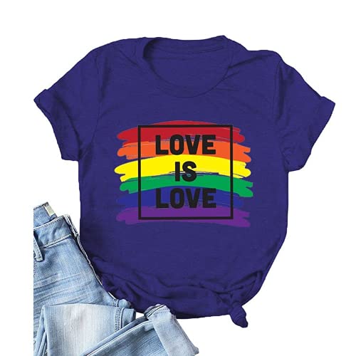 Women Love is Love Shirt for Women Rainbow T-Shirt