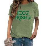 St Patrick Day Tees Women 100% Irish-ish Shamrock T-Shirt