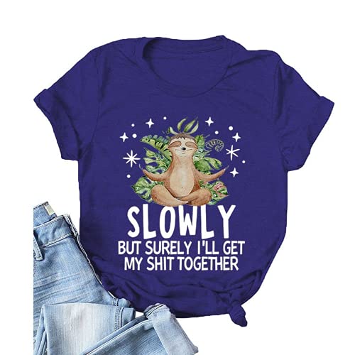 Funny Sloth Shirt Sloth Slowly But Surely I'll Get My Shit Together Graphic T-Shirt