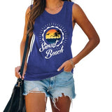 Women Sunset Beach Summer Vacation Tank