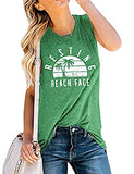 Women Resting Beach Face Tank Tops Summer Vibes Shirt