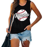 Baseball Mama Tank Shirt for Women Graphic Mama Shirt Casual Summer Sleeveless Shirt