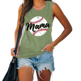 Baseball Mama Tank Shirt for Women Graphic Mama Shirt Casual Summer Sleeveless Shirt