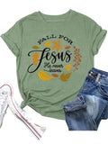 Jesus Shirt Women Fall for Jesus He Never Leaves Tee Tops