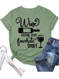 Wine Tasting Shirt Women Wine Tasting is My Favorite Sport Tees Tops