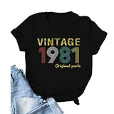 Women Vintage 1981 T-Shirt 40th Birthday Gift Vintage Birthday T-Shirt