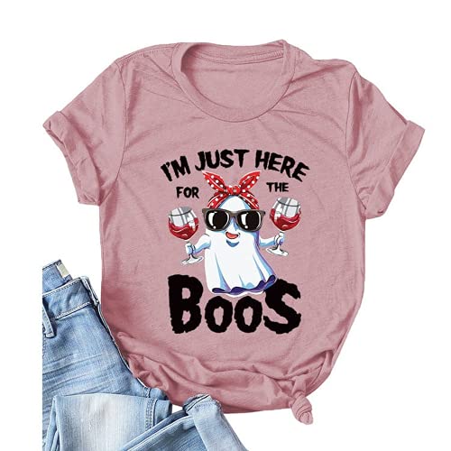 Spooky Ghost Shirt for Women I'm Just Here for The Boos T-Shirt